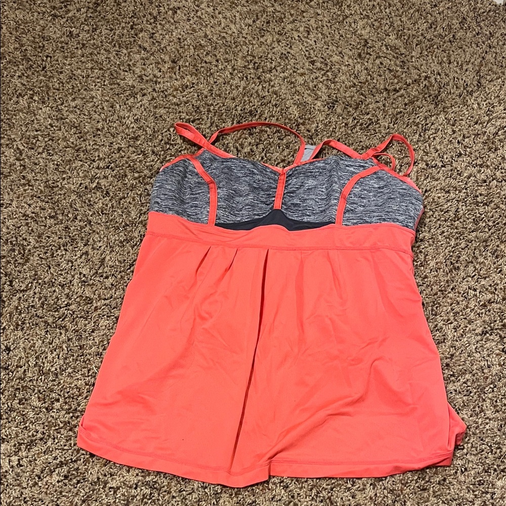 Coral and Gray Tank Top